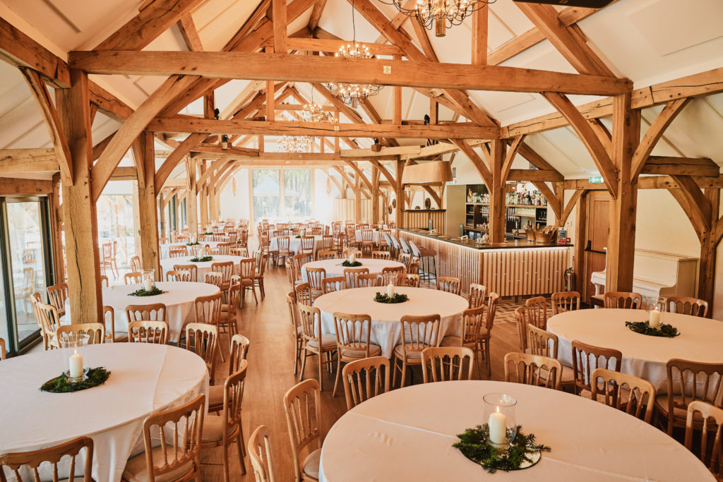 The Knot Barn inside tables 
